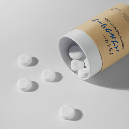 Koyo Living Brighter Bubble Cleaner in eco-friendly tube packaging with white fizzing cleaning tablets displayed on a minimal background. stain remover Malaysia, baby safe stain remover Malaysia, gentle stain remover MY. eco stain remover Singapore, natural stain remover Singapore